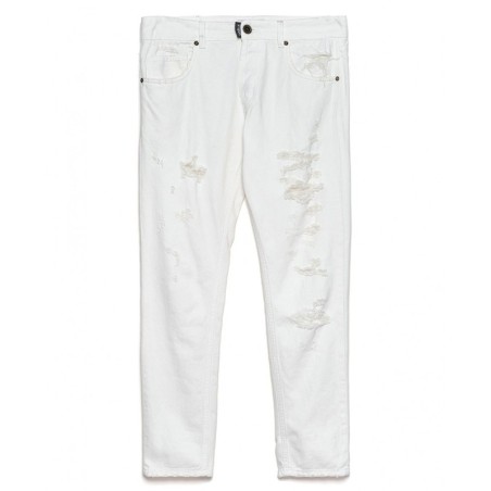 GAELLE PARIS - worn effect jeans with logo