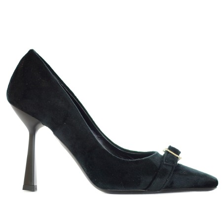 G.P. BOLOGNA - Escarpins en velours avec boucle en strass