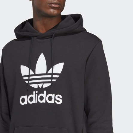 Adidas originals outline trefoil hoodie in black sale