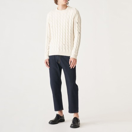 GRIFONI - Pullover mit Rundhalsausschnitt und Zöpfen