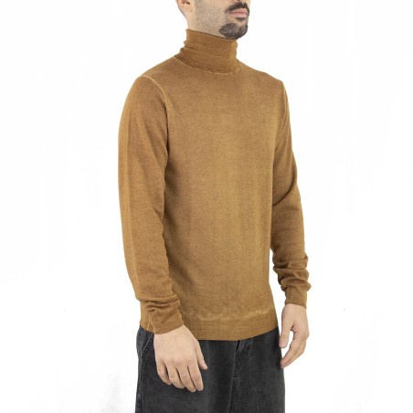 GAZZARRINI - Merino wool turtleneck with logo patch