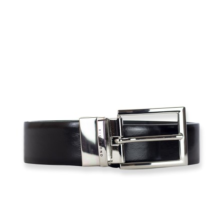 JOHN RICHMOND - Reversible leather belt with logo