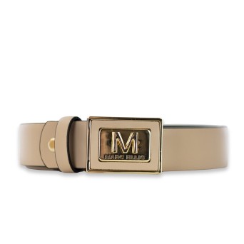 MARC ELLIS - Cinturón de piel auténtica con logotipo