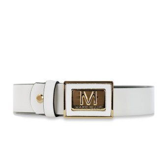 MARC ELLIS - Cinturón de piel auténtica con logotipo