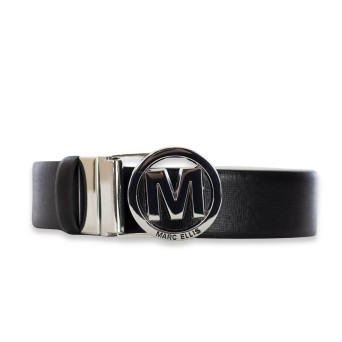 MARC ELLIS - Reversible genuine leather belt with monogram buckle