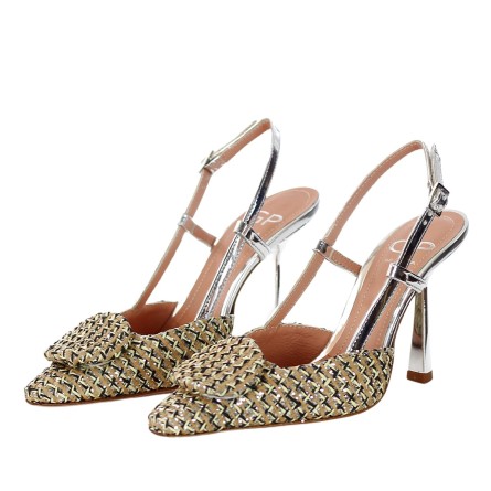 G.P. BOLOGNA - Slingback aus Raffia und Glitzer