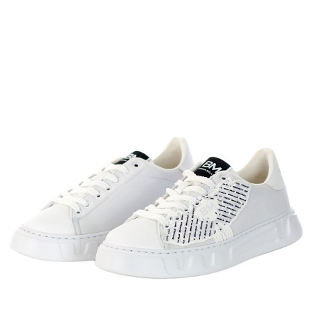 BRIAN MILLS - Fabric sneakers with patch logo