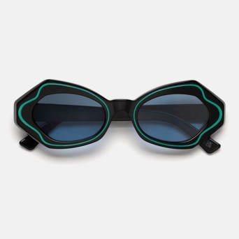 MARNI - Unlahand Schwarz Grün Sonnenbrille