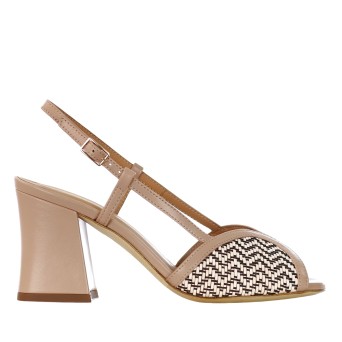 GIANMARCO SORELLI - Raffia sandal with heel strap