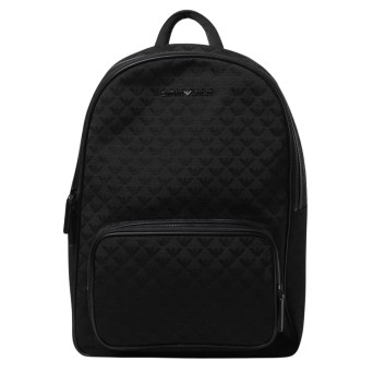 EMPORIO ARMANI - Fabric backpack with all over monogram logo