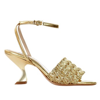 G.P. BOLOGNA - Sandal woven leather with ankle strap