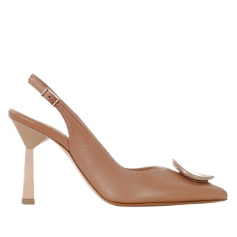 G.P. BOLOGNA - Leather slingback with accessory