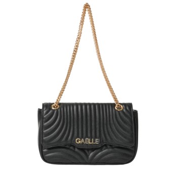 GAELLE PARIS - Matelassé shoulder bag with logo lettering...