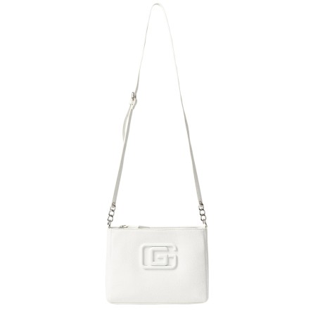 GAELLE PARIS - Tumbled faux leather shoulder bag with monogrammed logo