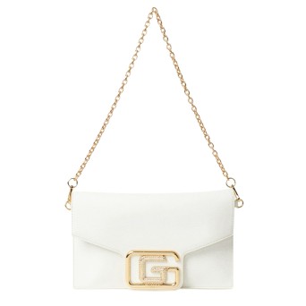 GAELLE PARIS - Clutch bag with metal monogram logo and...