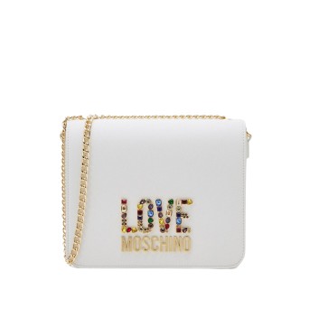 LOVE MOSCHINO - Multicolor stone logo shoulder bag