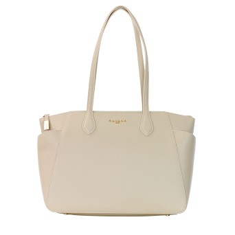 GAELLE PARIS - Saffiano faux leather tote bag with lettering logo