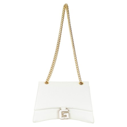 GAELLE PARIS - Tumbled faux leather shoulder bag with monogrammed logo