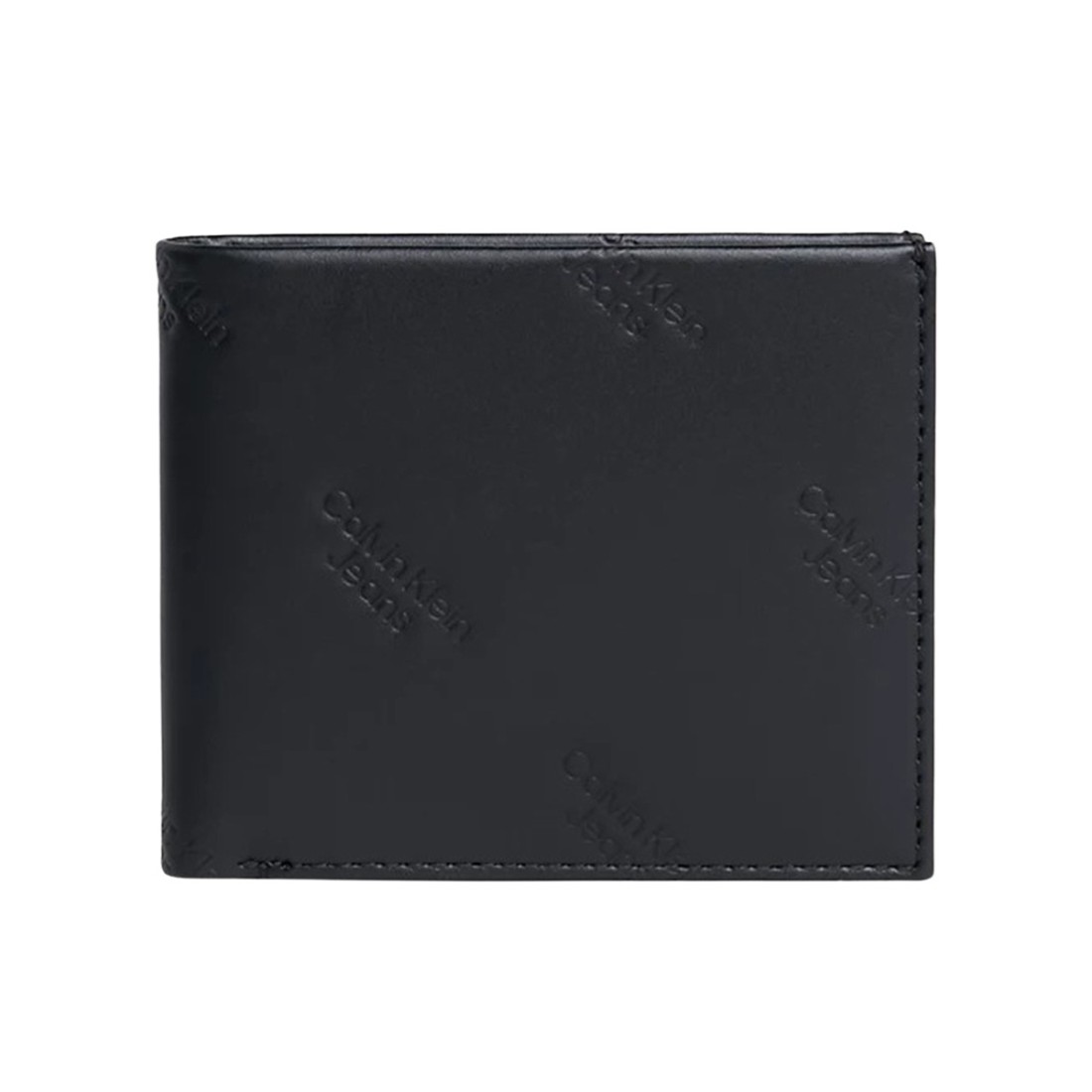 CALVIN KLEIN Leather wallet with all over imprinted logo K50K511818 0GK NERO