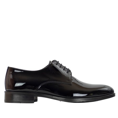 CRISTIANO GUALTIERI - Lacquered leather derby lace-up