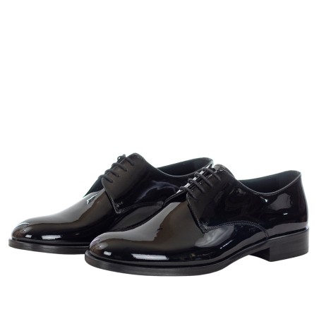 CRISTIANO GUALTIERI - Lacquered leather derby lace-up