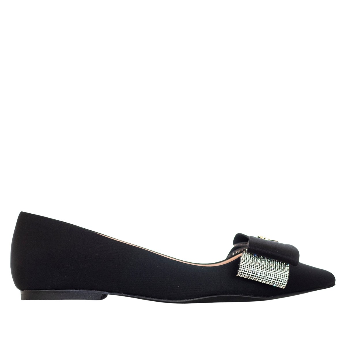 LOVE MOSCHINO Satin ballerina with double bow JA11011G1LIM0000 NERO