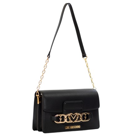 LOVE MOSCHINO Faux leather shoulder bag with logo JC4040PP1LLF0000 NERO