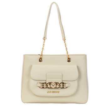 LOVE MOSCHINO Tote Tasche aus Kunstleder mit Logo JC4042PP1LLF0110 AVORIO