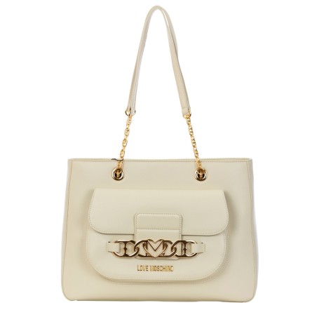 LOVE MOSCHINO Tote Tasche aus Kunstleder mit Logo JC4042PP1LLF0110 AVORIO