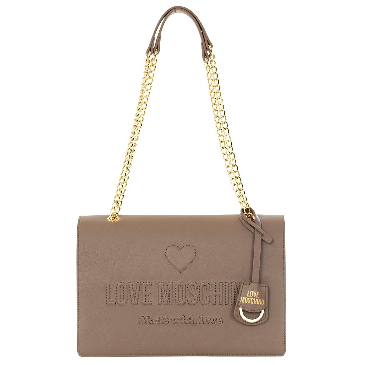 LOVE MOSCHINO Leather bag with embossed logo JC4113PP1LL1020A TAUPE