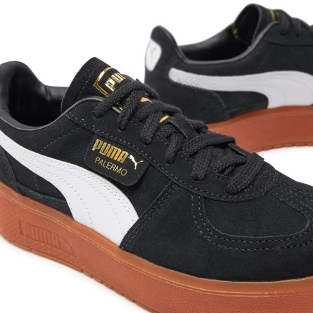 Puma suede platform black white & gum shoes deals