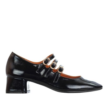 EXÉ - Décolleté en cuir verni avec triple attache