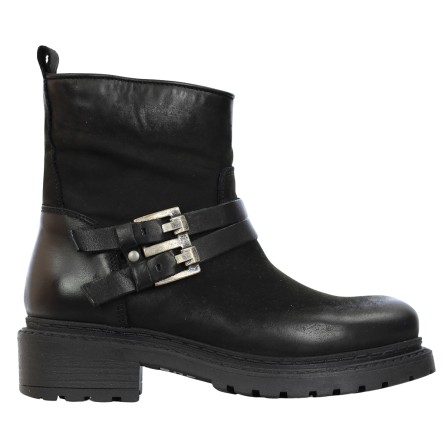 METISSE - Bottine en nubuck avec double boucle esthétique