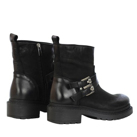 METISSE - Nubuck ankle boot with double aesthetic buckle