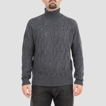 GRIFONI - Knitted wool-blend turtleneck sweater