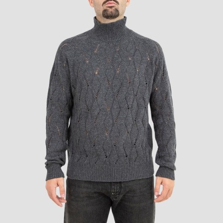 GRIFONI - Jersey de punto con cuello alto en mezcla de lana