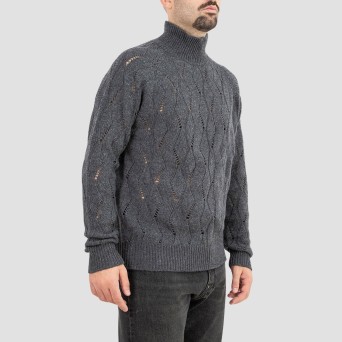 GRIFONI - Dolcevita in misto lana lavorato a maglia 2