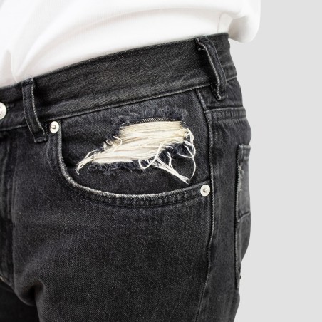 GRIFONI - Jeans in cotone con dettagli used