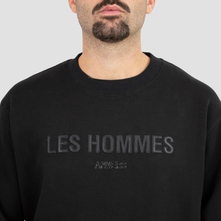 LES HOMMES - Felpa con logo lettering ricamato