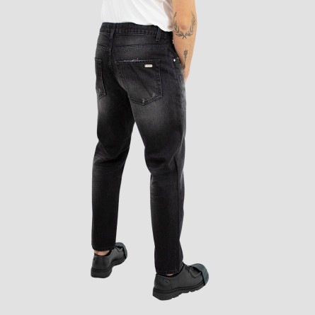 LES HOMMES Jeans with logo patch LO1056 NERO