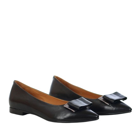 KATE MARIANI - Ballerina in pelle con fiocco ornamentale KATE MARIANI - Ballerina in pelle con fiocco ornamentale