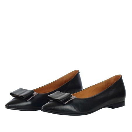KATE MARIANI - Leather ballerina with ornamental bow