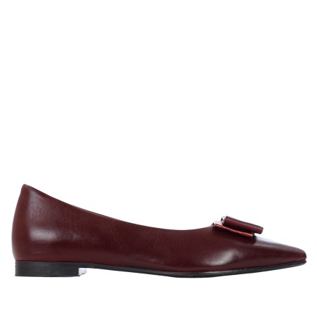 KATE MARIANI - Ballerina in pelle con fiocco ornamentale