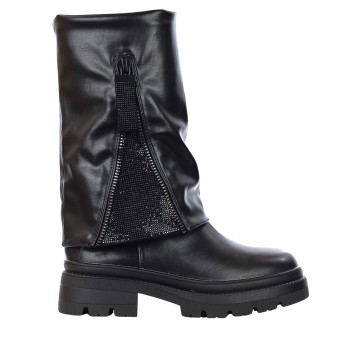 EXÉ - Stiefel aus Kunstleder mit Strasssteinen