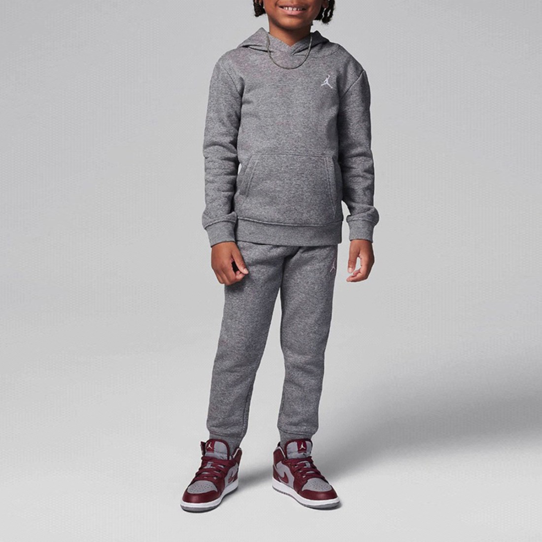 JORDAN Unisex Children s Tracksuit Brooklyn Fleece 85D326 GEH GRIGIO