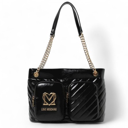 Love moschino quilted logo shopper sale
