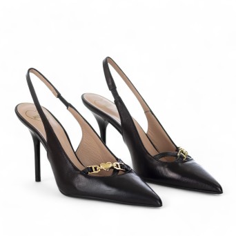 LOVE MOSCHINO - Slingback aus Leder mit Logo 2