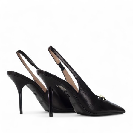 LOVE MOSCHINO - Slingback in pelle con logo LOVE MOSCHINO - Slingback in pelle con logo