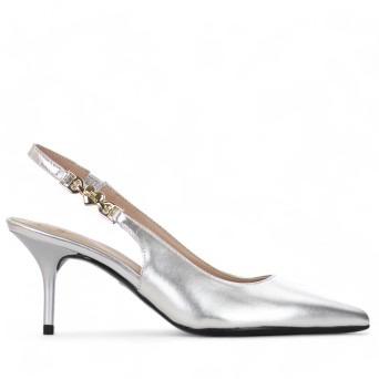 LOVE MOSCHINO - Slingback in pelle laminata