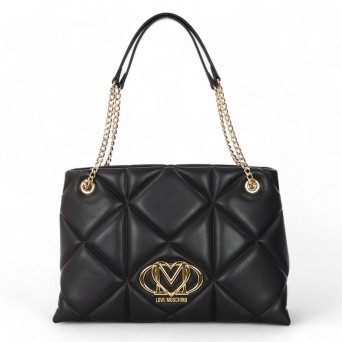 LOVE MOSCHINO - Borsa shopper trapuntata con logo monogramma